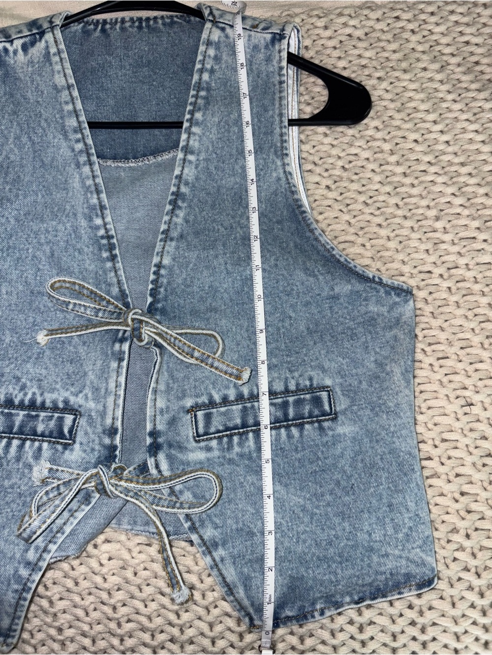 Light Wash Denim Tie-Front Vest - Women's Blue - Picture 2 of 7